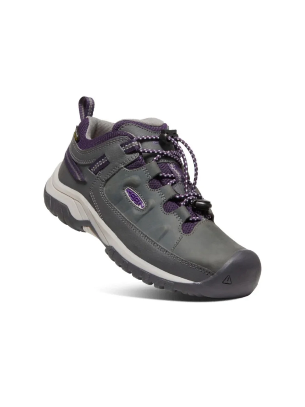 KEEN Targhee Low Waterproof Hiking Shoes Youth Size 6 Gray Purple